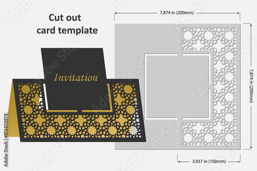 Template cards to cut. Topper. Use for congratulations, invitations, presentations, weddings. Vector illustration.