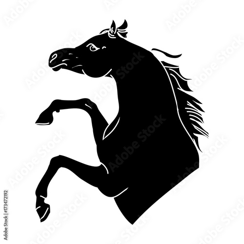 Silhouette horse on white background, vector illustration