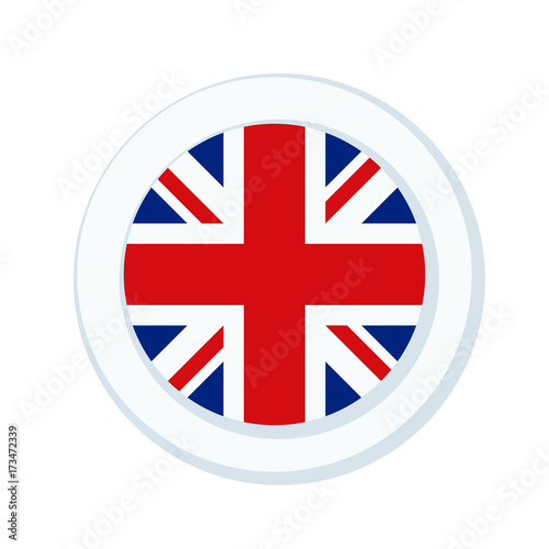 UK of Great Britain button label illustration