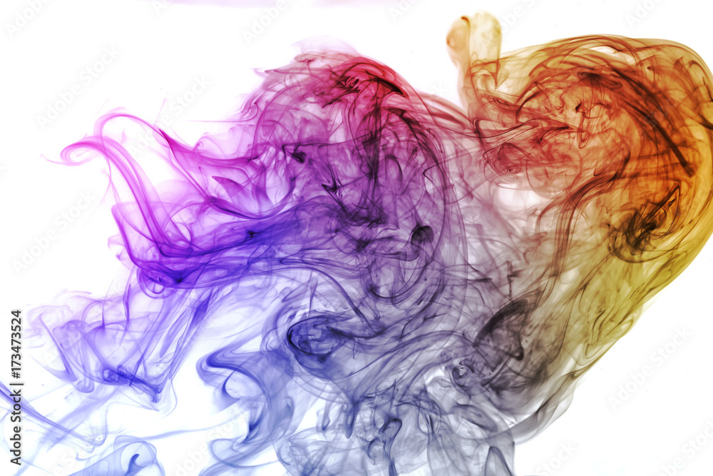 Fototapeta premium Colorful abstracr smoke isolated on white background