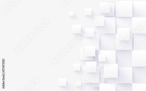 Abstract white rectangles digital hi tech concept background