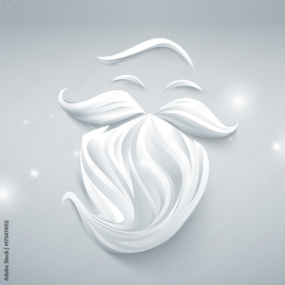 Obraz premium Abstract white Santa Claus face sign