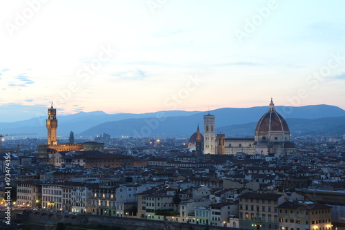 Fin de journée sur Florence depuis le Piazzale Michelangelo