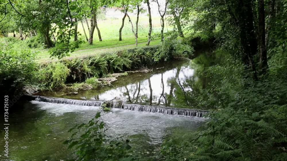Sarria river in Samos town, province of Lugo in Galicia, Spain