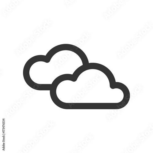 Forecast sign vector. Cloudy day icon
