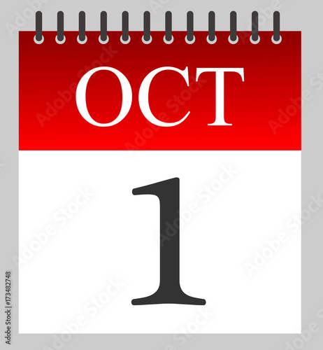 1 October - Daily Calendar- illustration - Vector