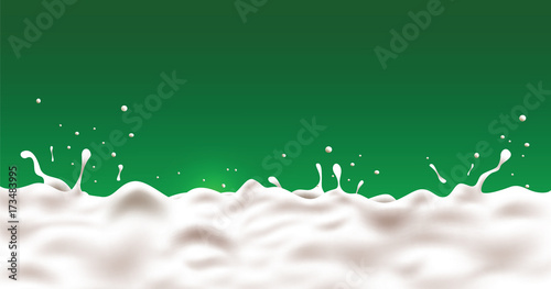 Realistic natural milk with small splashes