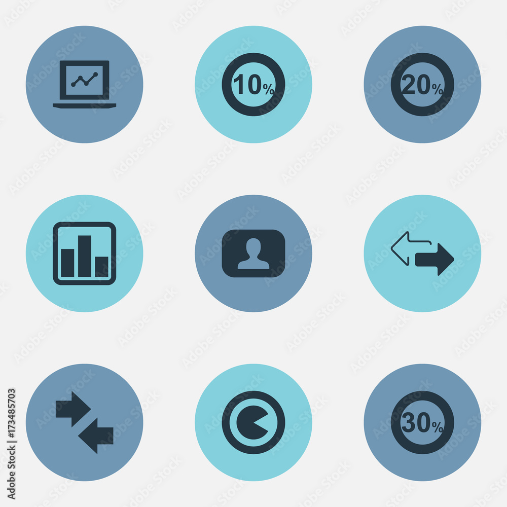 Vector Illustration Set Of Simple Diagram Icons. Elements Opposite
