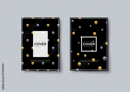 Luxury black cover design with metallic painted circles.