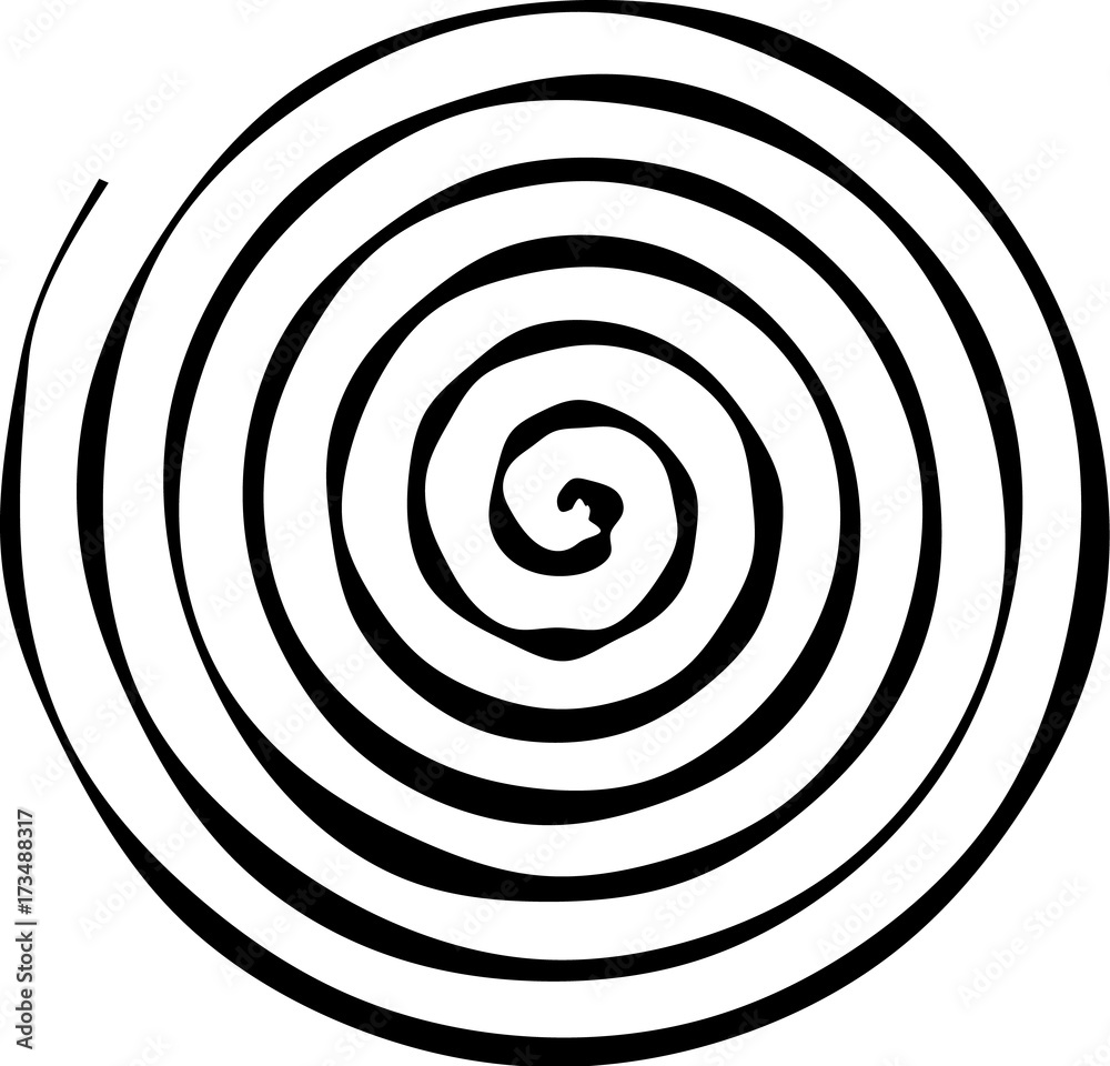 Fototapeta premium Spiral round shape. The element of design to create abstract layouts, covers, print on paper, fabric, wrap. Vector illustration 