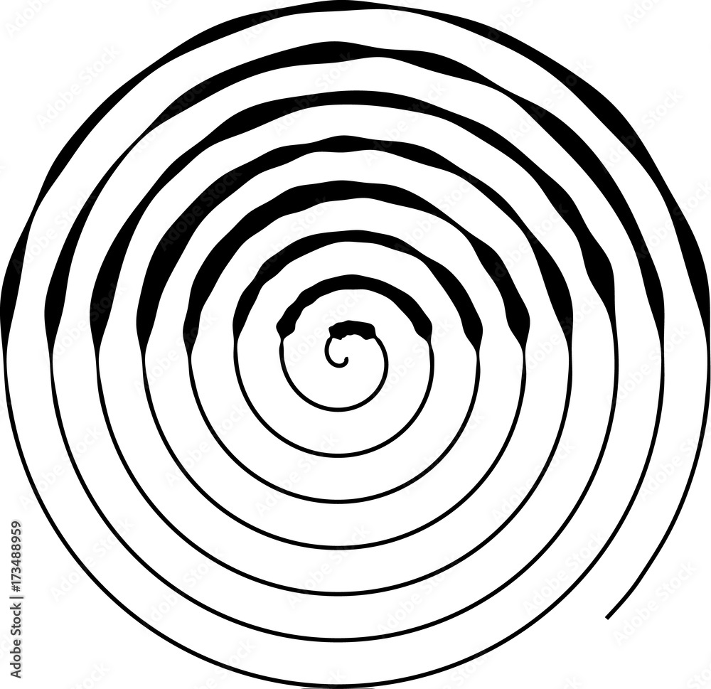 Fototapeta premium Spiral round shape. The element of design to create abstract layouts, covers, print on paper, fabric, wrap. Vector illustration 