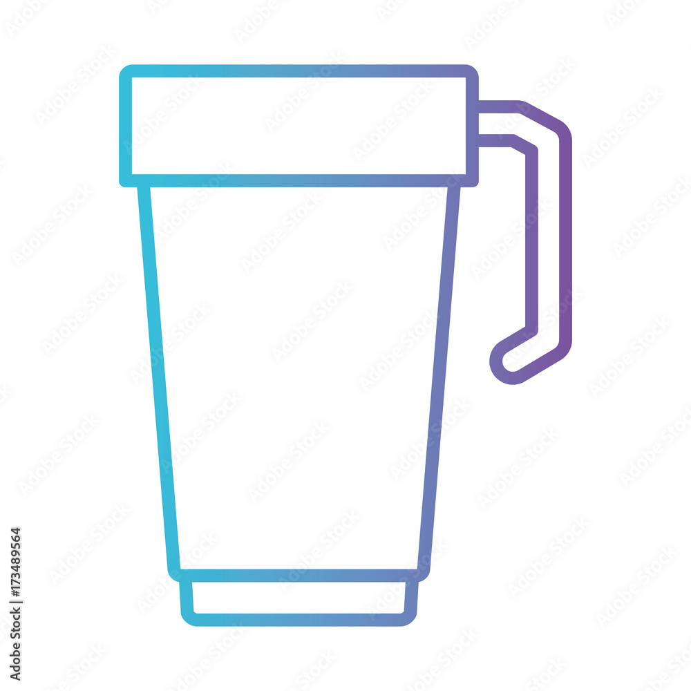 glass disposable for hot drinks with handle gradient color silhouette from blue to purple vector illustration glass disposable for hot drinks with handle gradient color silhouette from blue to purple vector illustration