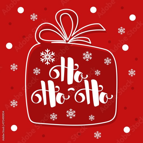 Ho Ho Ho Christmas vector greeting 