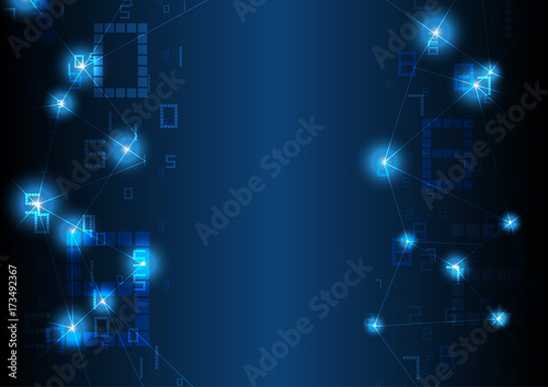 Abstract technology background, didital data and number connect concept