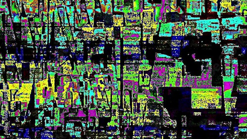 Glitch Datamosh Noise Colored Geometrical Distorted Error Animation Background