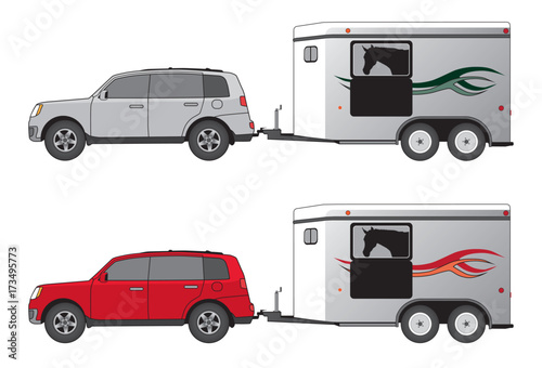 SUV and Horse Trailer