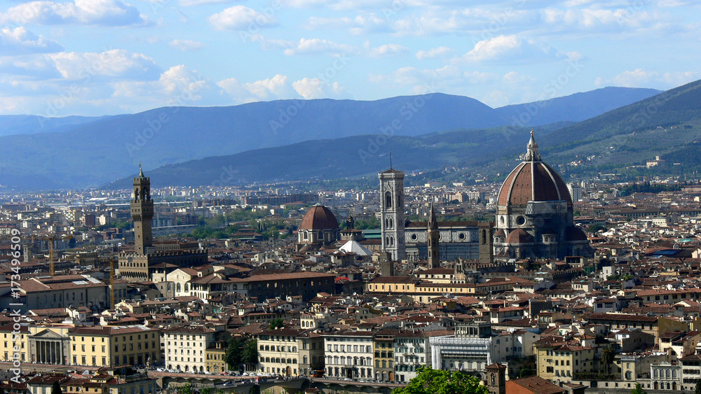 Florence cityscape with the famous Duomo in Tuscany Italy