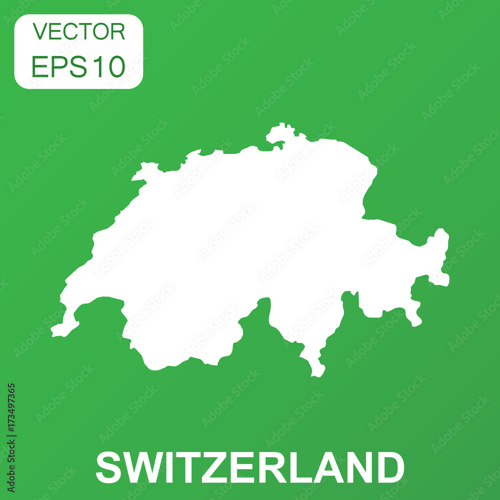 Switzerland map icon. Business concept Switzerland pictogram. Vector illustration on green background.