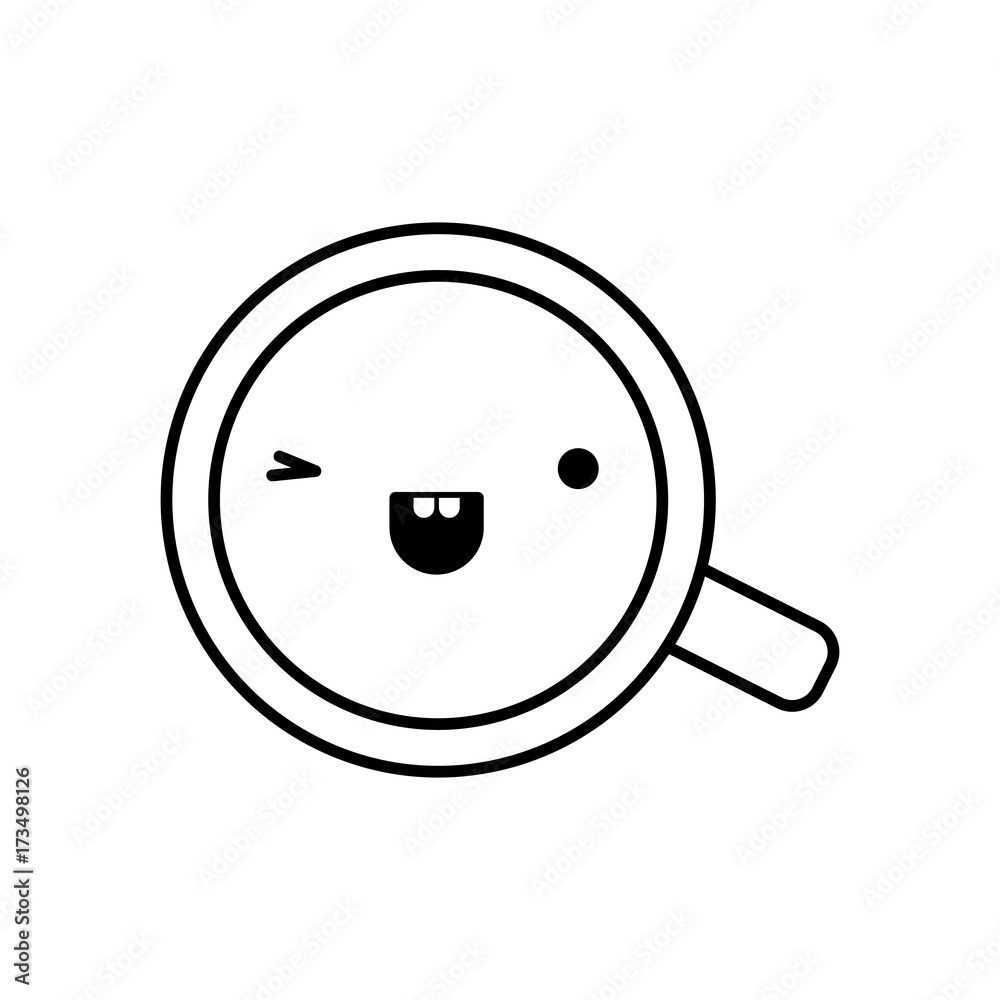 top view cup of coffee monochrome kawaii silhouette vector illustration top view cup of coffee monochrome kawaii silhouette vector illustration