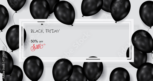 Black friday sale deals - vector balloons banner ( shopping , promotion )