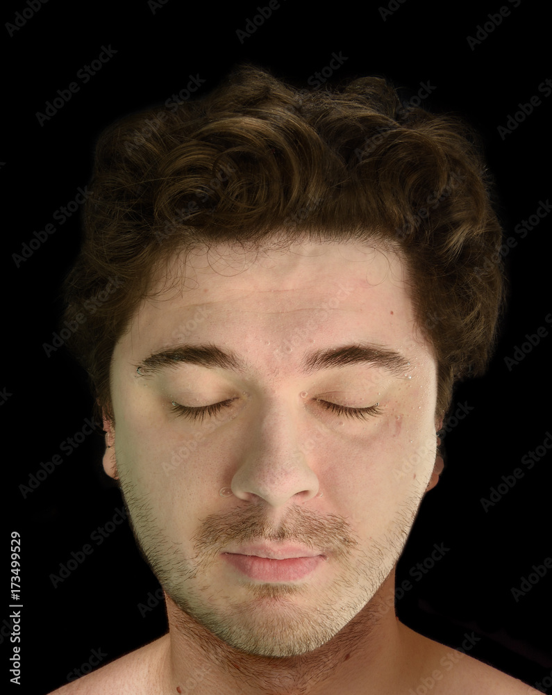 Fototapeta premium Man's head under water