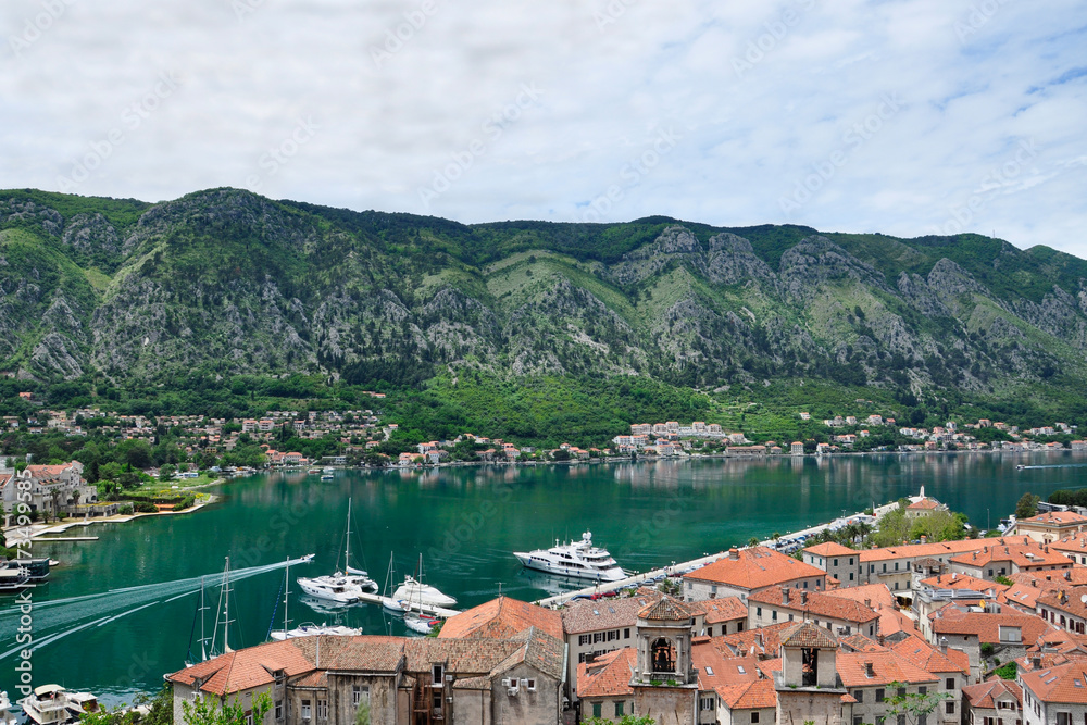 Panoramic view of Kotor and bay of Kotor, Montenegro