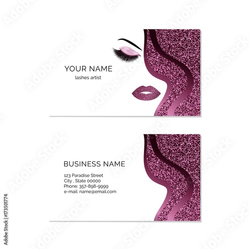 Makeup artist business card vector template