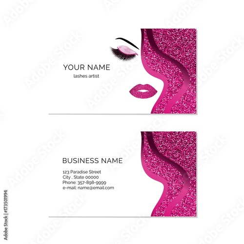 Makeup artist business card vector template
