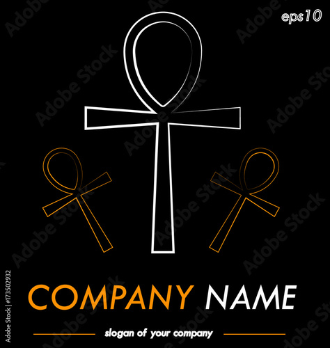 Ankh cross vector logo template, ready logotype for a company or a brand