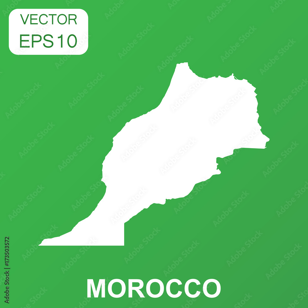 Morocco map icon. Business concept Morocco pictogram. Vector illustration on green background.