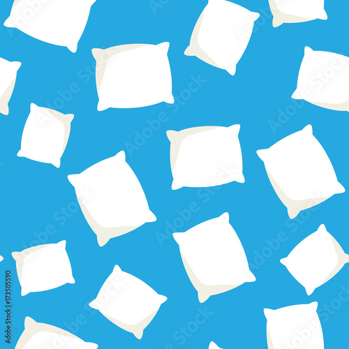 Vector seamless pattern with white pillow, cushion