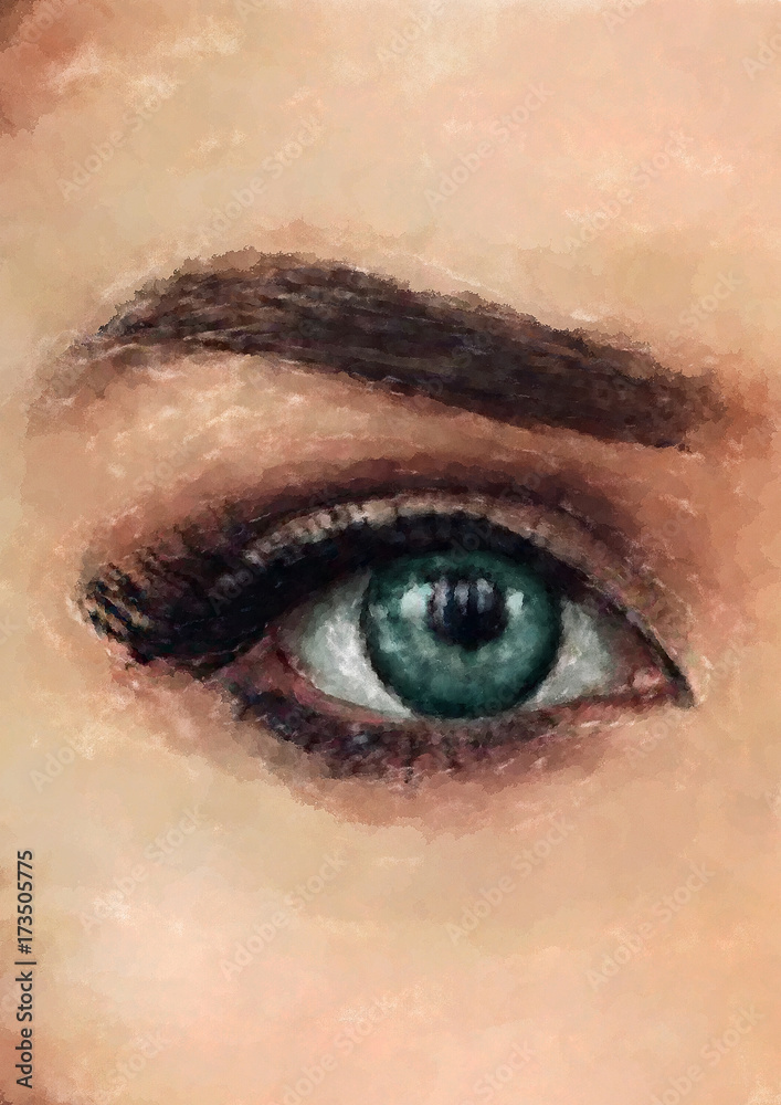 Beautiful watercolor eye illustration