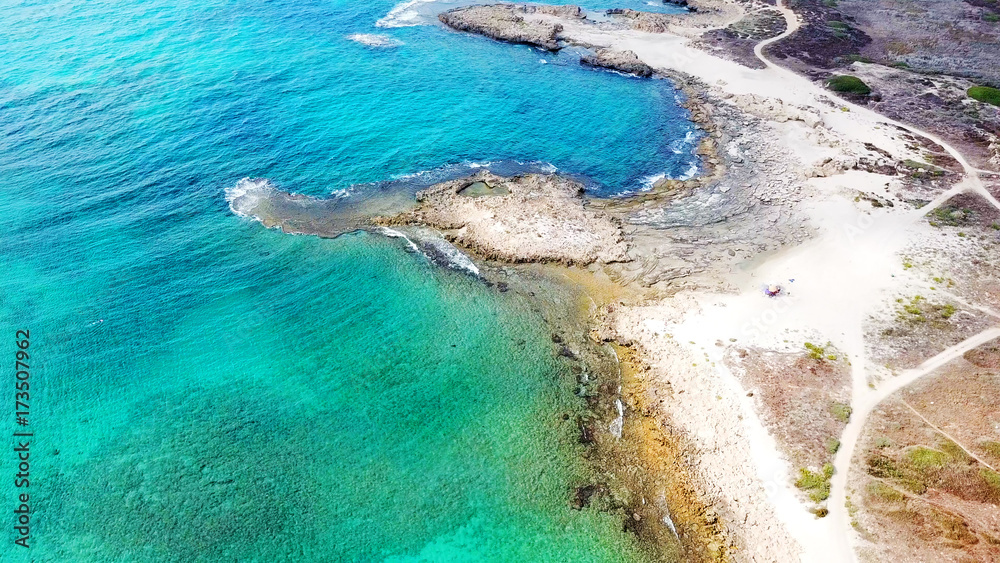 Aerial view of the mediterranean sea. 
