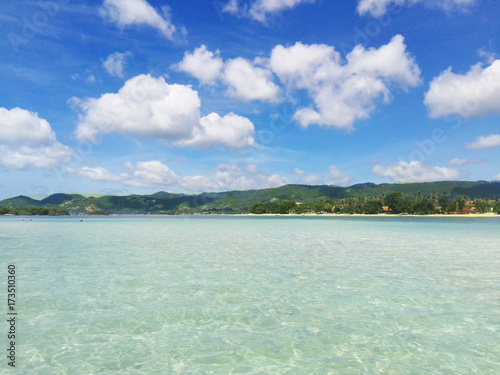 Samui island - June 2017: The transparent sea