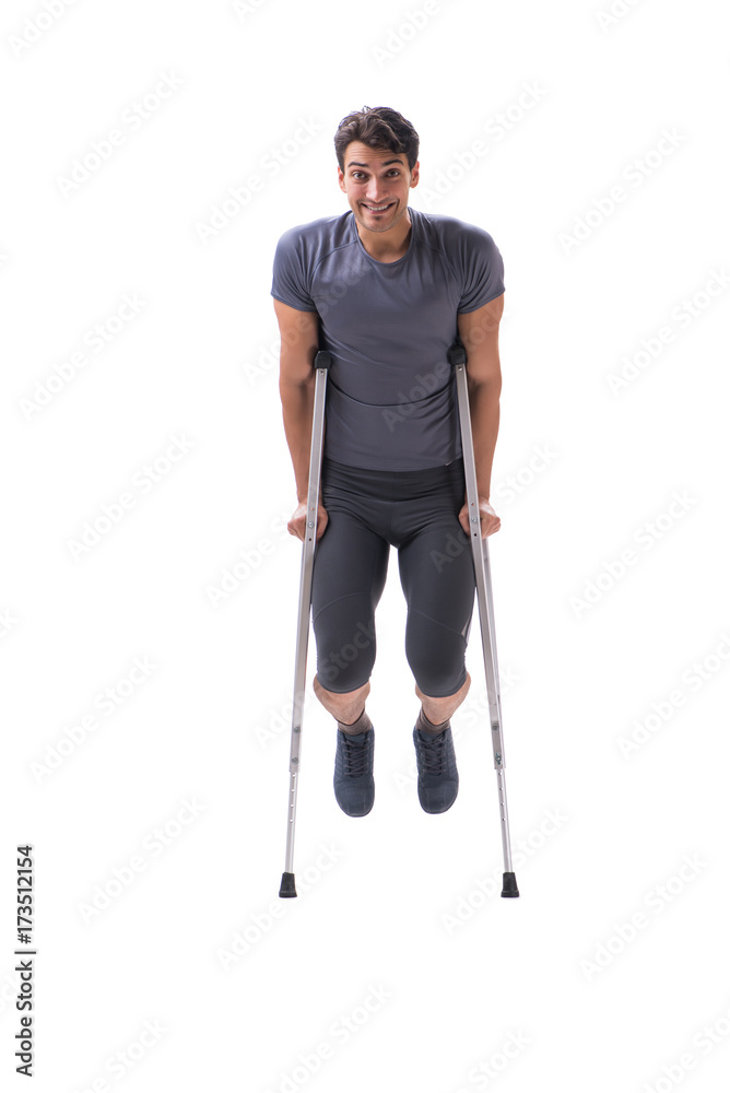 Young patient athlete sportsman suffering an injury trauma with Young patient athlete sportsman suffering an injury trauma with