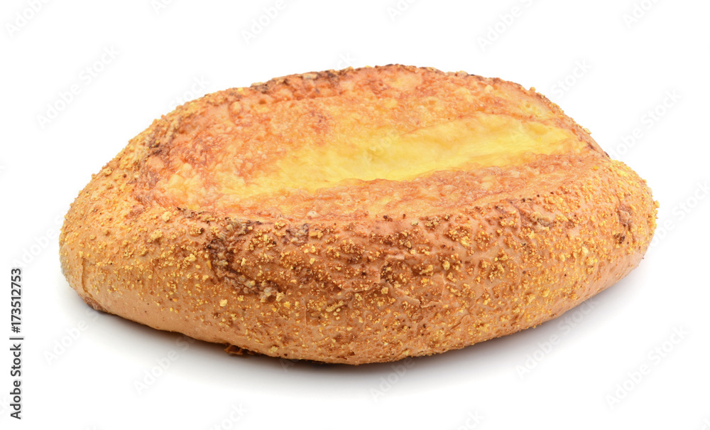 Corn bread with cheese isolated