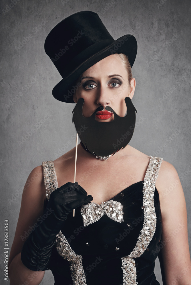 femme à barbe cirque vintage Stock Photo | Adobe Stock