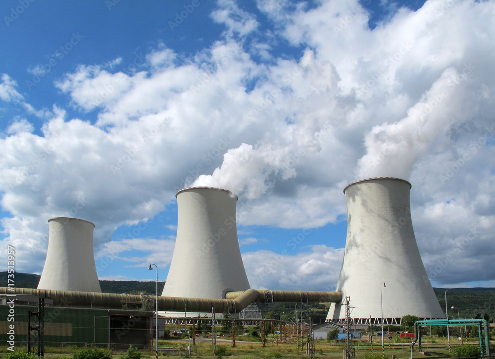 Clouds over cooling towers. Power Plant Prunerov (Czech Republic)