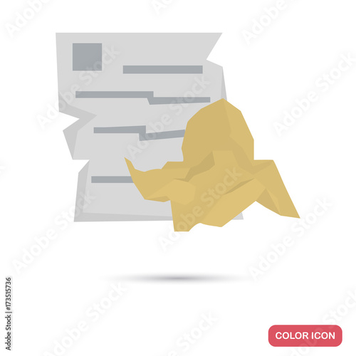 Paper products for garbage color flat icon