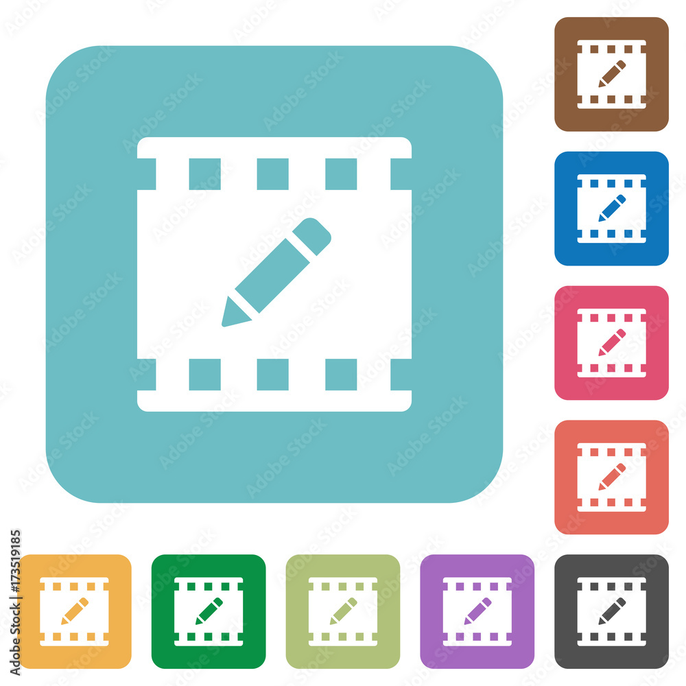 rename movie rounded square flat icons rename movie rounded square flat icons