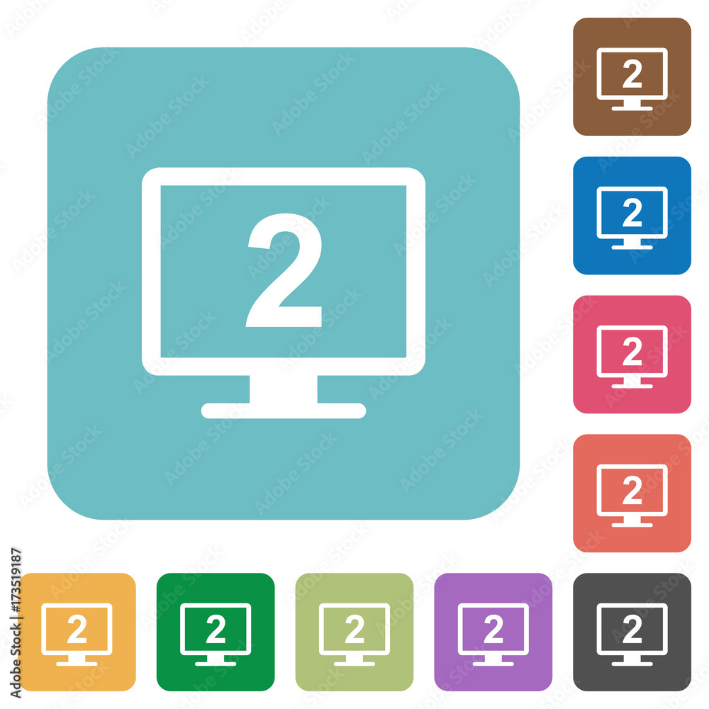 Secondary display rounded square flat icons Secondary display rounded square flat icons