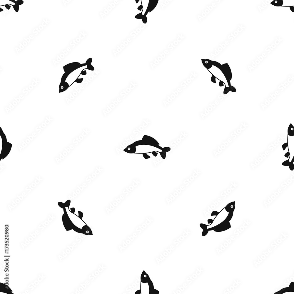 Fish pattern seamless black