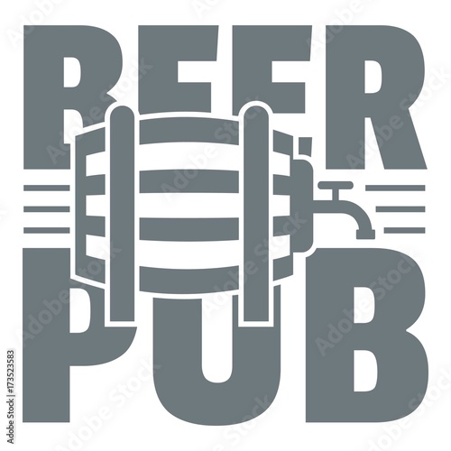Beer pub logo, simple gray style