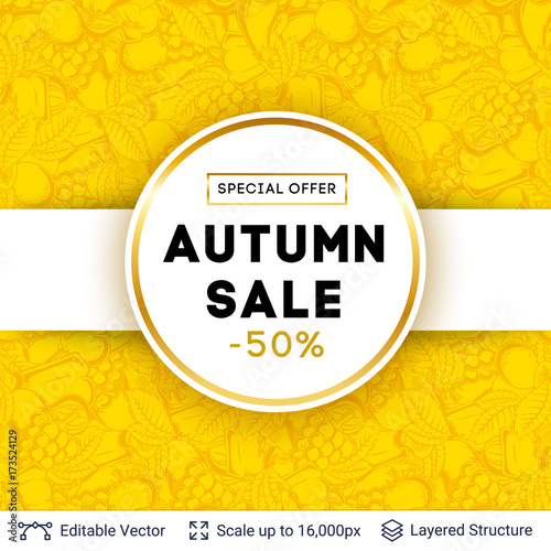 Autumn sale background template.