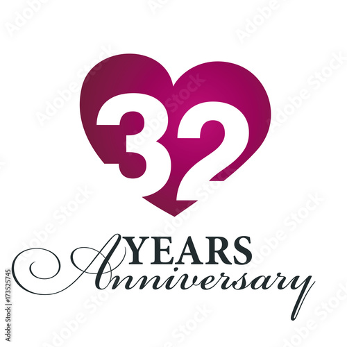 32 years anniversary white background