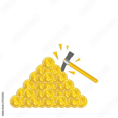 bitcoin virtual digitally making money illustration