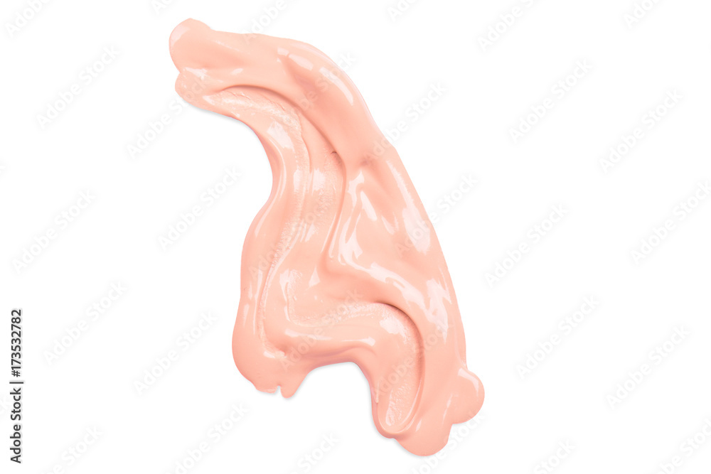 Naklejka premium Liquid makeup foundations smear drop on white background.