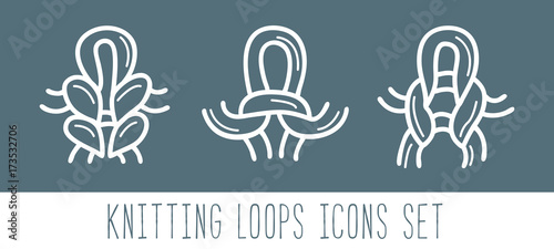 Knitting and needlework icon set