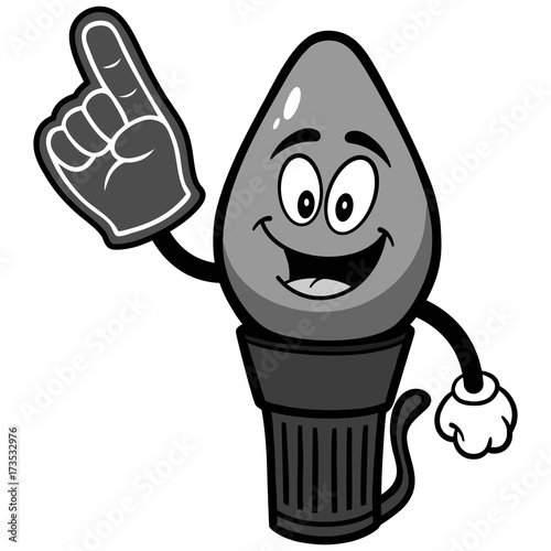 Christmas Light with Foam Finger Illustration