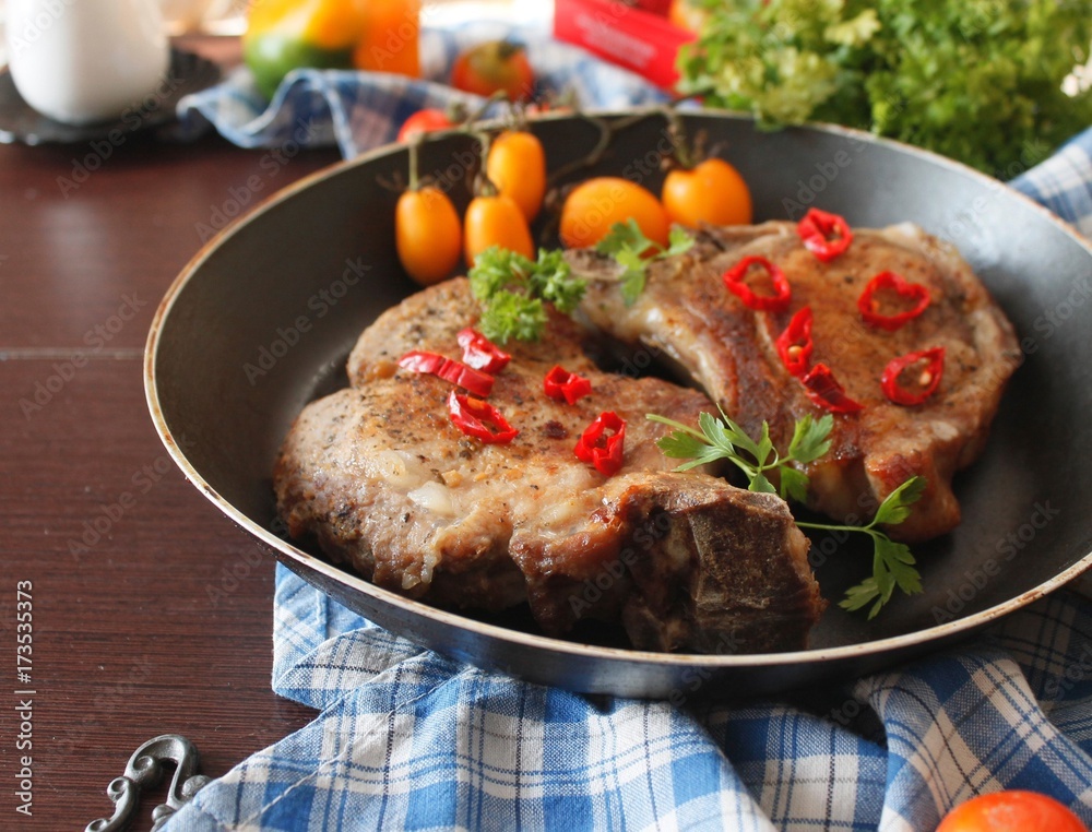Pork cutlet on a bone Pork cutlet on a bone